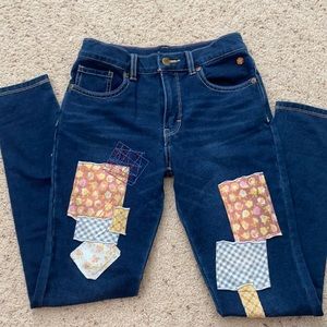 Adorable Matilda Jane Jeans with patches.  Size 12